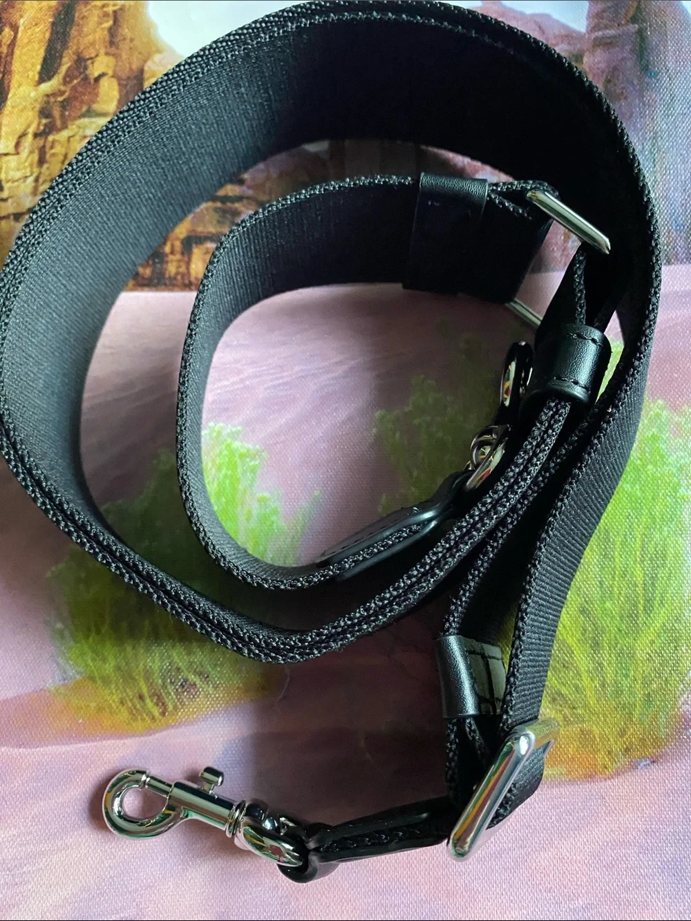 Marc By Marc Jacobs Black Adjustable Strap with Silver Hardware.
